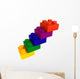 Multicolored Block Stairs Wall - Wall Decal