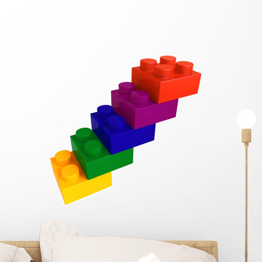 Multicolored Block Stairs Wall - Wall Decal