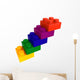 Multicolored Block Stairs Wall - Wall Decal