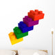Multicolored Block Stairs Wall - Wall Decal
