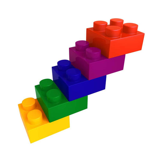 Multicolored Block Stairs Wall - Wall Decal