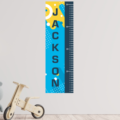 Custom Name Abstract Growth Chart Wall Decal