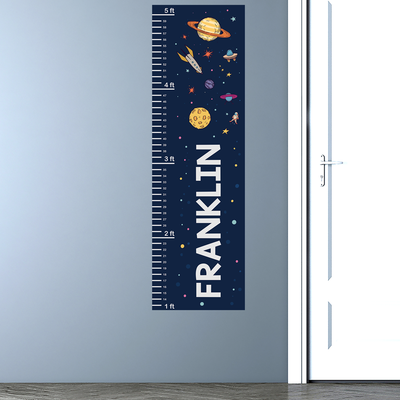 Custom Name Space Growth Chart Wall Decal