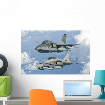 Brazilian Air Force Embraer Wall Decal Design 5 shown on a wall