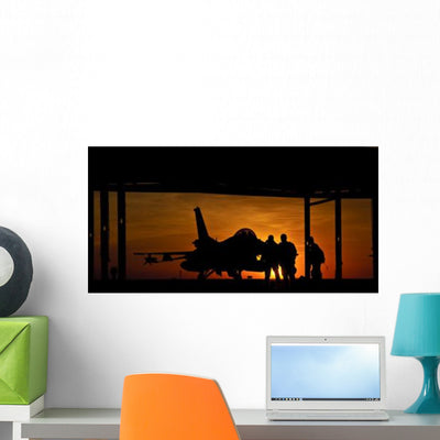 Silhouette Chilean Air Force Wall Decal shown on a wall