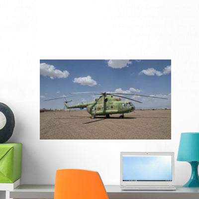Afghan Air Force Mi-17 Wall Decal Design 2 shown on a wall