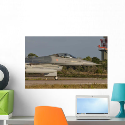 Chilean Air Force F-16 Wall Decal Design 7 shown on a wall