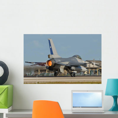 Chilean Air Force F-16 Wall Decal Design 4 shown on a wall