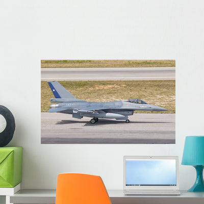 Chilean Air Force F-16 Wall Decal Design 3 shown on a wall