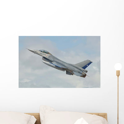Chilean Air Force F-16 Wall Decal Design 2 shown on a wall