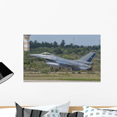 Chilean Air Force F-16 Wall Decal Design 1 shown on a wall