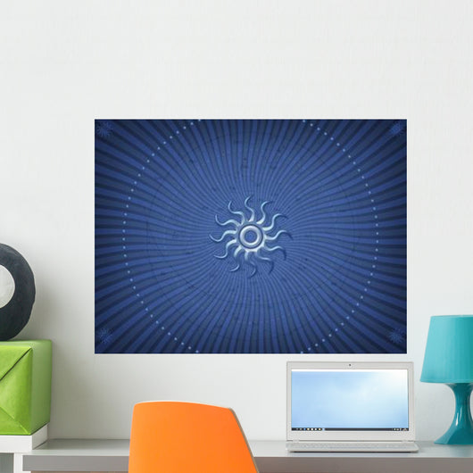 Digitally Generated Image Blue Wall Decal