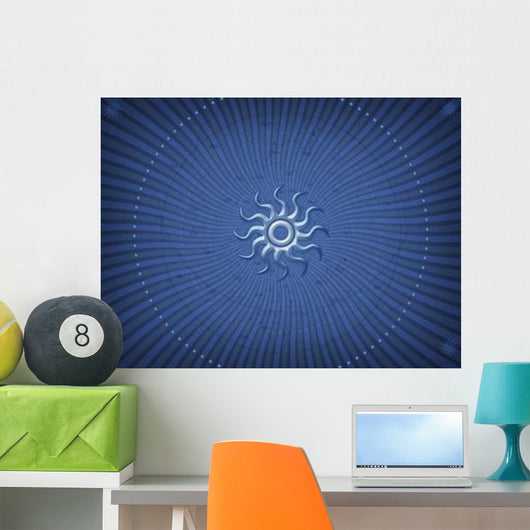 Digitally Generated Image Blue Wall Decal