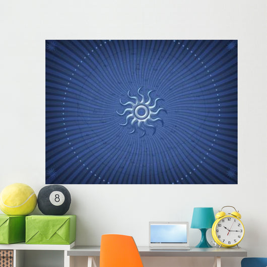 Digitally Generated Image Blue Wall Decal