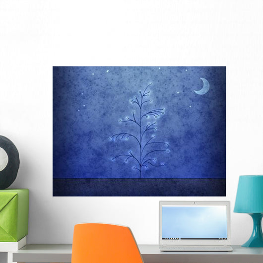 Illustration First Snowfall Wall Decal