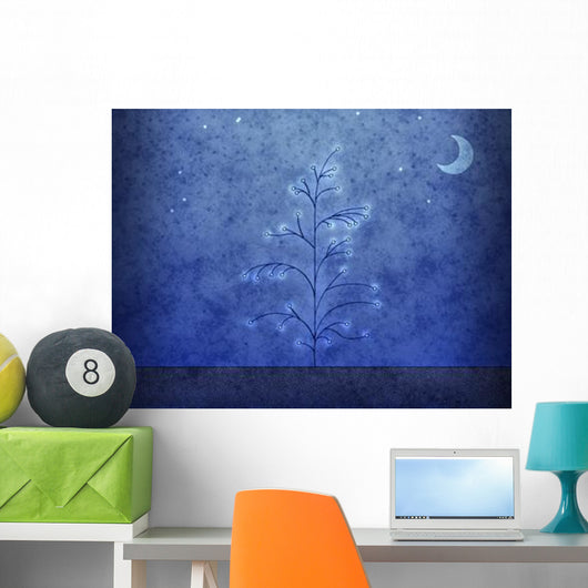 Illustration First Snowfall Wall Decal