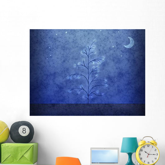 Illustration First Snowfall Wall Decal