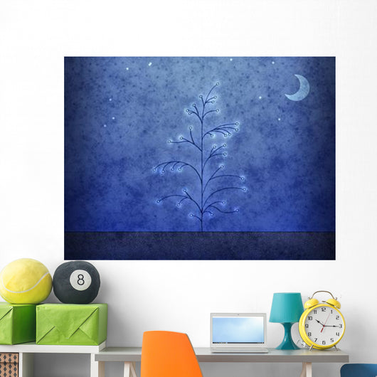 Illustration First Snowfall Wall Decal