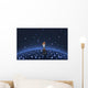 Illustration Martian Watering Starfield Wall Decal