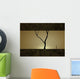 Illustration Tree against Sunset Wall Decal