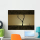Illustration Tree against Sunset Wall Decal