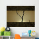 Illustration Tree against Sunset Wall Decal