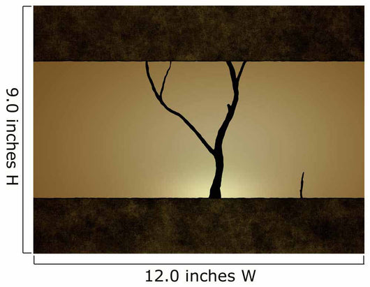 Illustration Tree against Sunset Wall Decal