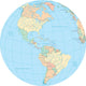 World Political Map Globe - America Wall Decal