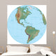 World Terrain Map Globe - America Wall Decal