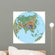 World Terrain Map Globe - Asia Wall Decal