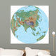 World Terrain Map Globe - Asia Wall Decal