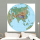 World Terrain Map Globe - Asia Wall Decal