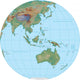 World Terrain Map Globe - Australia Wall Decal