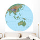 World Terrain Map Globe - Australia Wall Decal