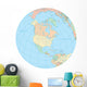 Political Map North America Wall Decal