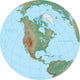 World Terrain Map Globe - North America Wall Decal