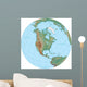 World Terrain Map Globe - North America Wall Decal