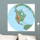 World Terrain Map Globe - North America Wall Decal