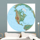 World Terrain Map Globe - North America Wall Decal