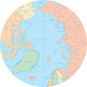 World Political Map Globe - North Pole Wall Decal