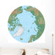World Terrain Map Globe - North Pole Wall Decal