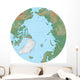 World Terrain Map Globe - North Pole Wall Decal
