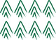 Holiday Green Chevron Sketch Wallpaper Sticker Set