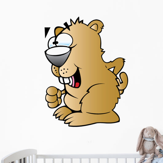 Cartoon Groundhog Wall Decal