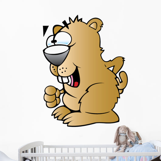Cartoon Groundhog Wall Decal