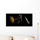Two 1950's Styled Spaceships Wall Decal