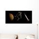 Two 1950's Styled Spaceships Wall Decal