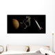 Two 1950's Styled Spaceships Wall Decal