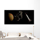 Two 1950's Styled Spaceships Wall Decal