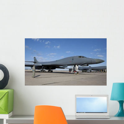B-1b Lancer Goes through Wall Decal Design 2 shown on a wall